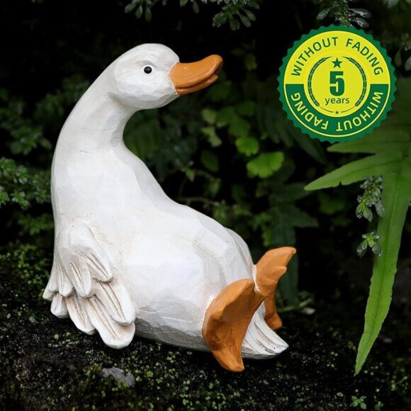 3-Piece Outdoor Resin Duck/Goose Statues-Front Porch/Garden  New Duck Yard Decorations, Set of 3 Resin Goose Sculptures for Garden Decor